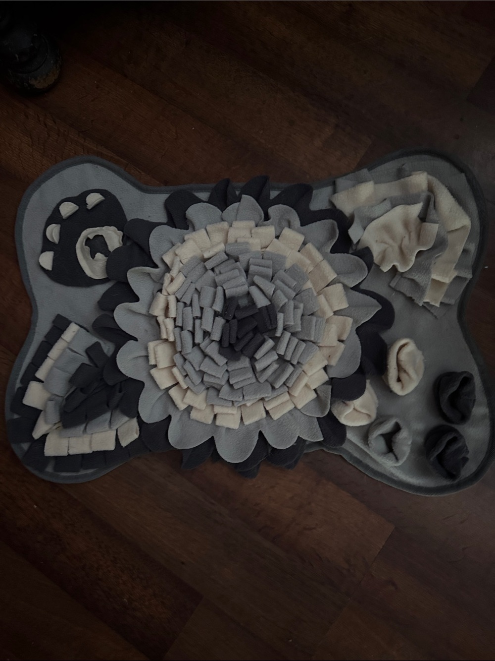 Gray and Cream Floral Snuffle Mat - Home Accents